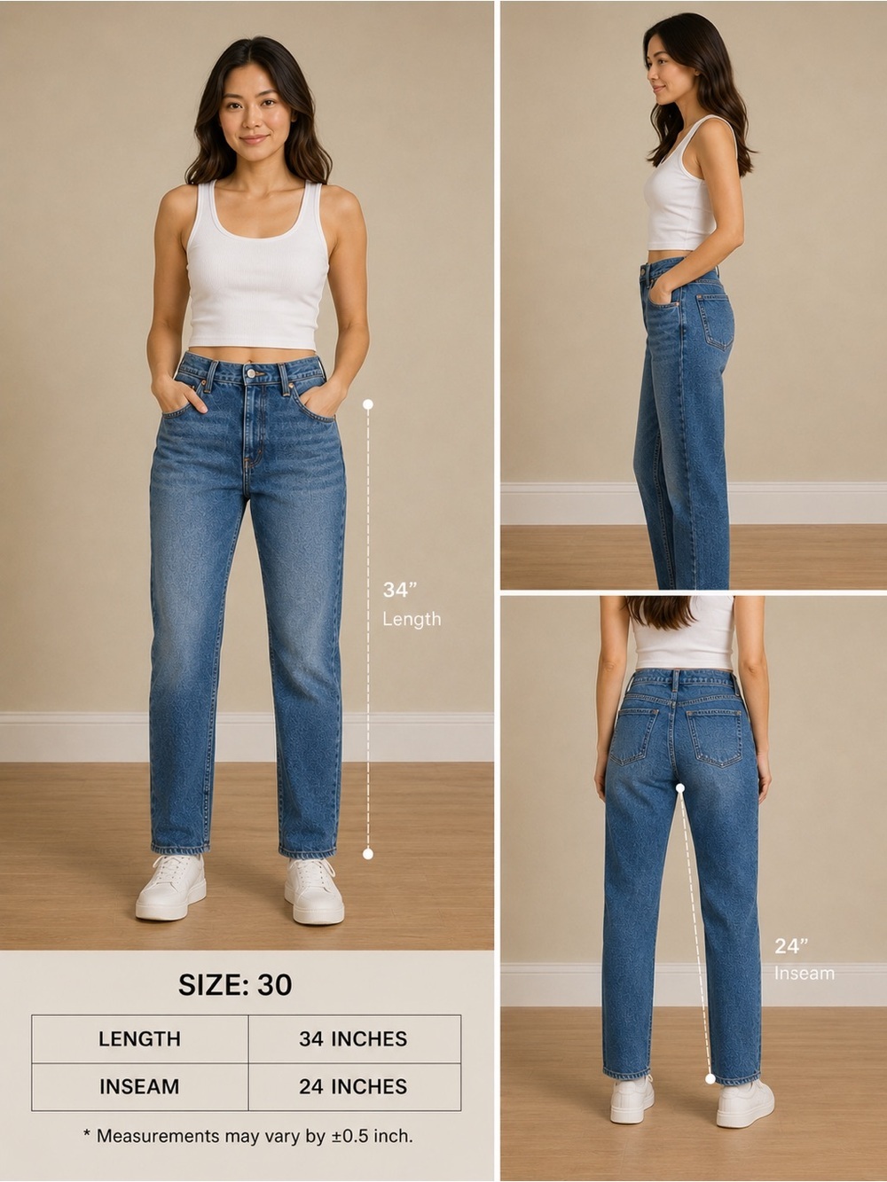 GAP Women's Straight Leg Jeans in Medium Blue Wash